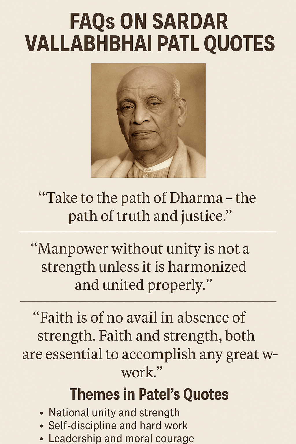 Sardar Patel Quotes