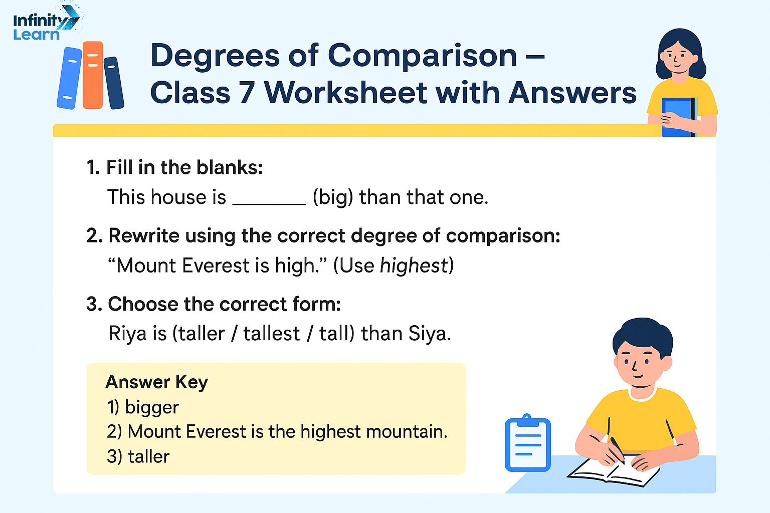 Degrees of Comparison Class 7 Worksheet